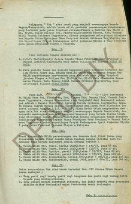 Berita Acara pelepasan hak atas tanah untuk kepentingan proyek pembangunan oprit jembatan Wiyoto ...