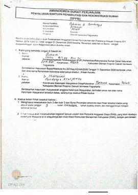 Amandemen Surat Perjanjian Penyaluran Bantuan Rehabilitasi dan Rekonstruksi Rumah (SPPB),  Nama K...
