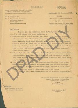 Surat dari Dewan Pemerintah Daerah Peralihan DIY kepada Kepala Jawatan/Kantor Pengairan Jalan dan...