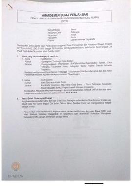 Surat Perjanjian Penyaluran Bantuan Rehabilitasi dan Rekonstruksi Rumah (SPPB),  Nama Kelompok Ba...