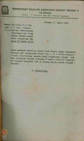 Laporan perkembangan pengawasan dan pelaksanaan tindak lanjut hasil pengawasan Triwulan IV Tahun ...