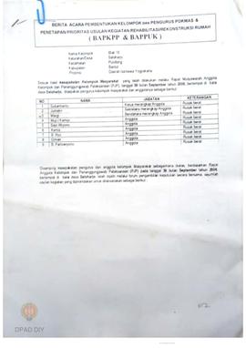 Berita Acara Pembentukan Kelompok dan Pengurus POKMAS & Penetapan prioritas usulan kegiatan R...