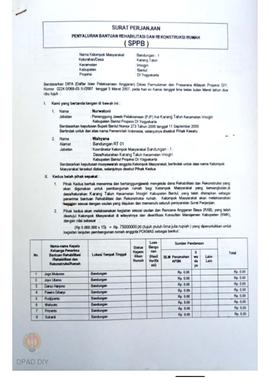 Surat Perjanjian Penyaluran Bantuan Rehabilitasi dan Rekonstruksi Rumah (SPPB), Nama Kelompok Ban...