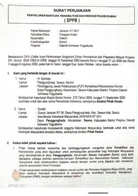 Amandemen dan Surat Perjanjian Penyaluran Bantuan Rehabilitasi dan Rekonstruksi Rumah (SPPB),  Na...