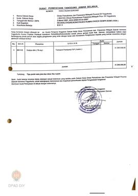 Surat Pernyataan Tanggungjawab Belanja No. 19/957782/04.02/X/2007 dari Kuasa Pejabat Pembuat Komi...