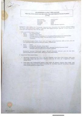 Amandemen Surat Perjanjian Penyaluran Bantuan Rehabilitasi dan Rekonstruksi Rumah (SPPB),  Nama K...