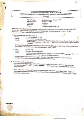 Amandemen Surat Perjanjian Penyaluran Bantuan Rehabilitasi dan Rekonstruksi Rumah (SPPB),  Nama K...