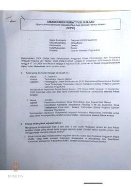 Amandemen Surat Perjanjian Penyaluran Bantuan Rehabilitasi dan Rekonstruksi Rumah (SPPB),  Nama K...