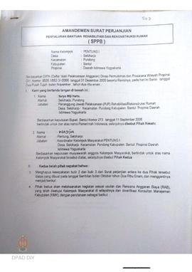 Amandemen Surat Perjanjian Penyaluran Bantuan Rehabilitasi dan Rekonstruksi Rumah (SPPB),  Nama K...