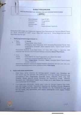 Surat Perjanjian Penyaluran Bantuan Rehabilitasi dan Rekonstruksi Rumah (SPPB),  Nama Kelompok Sa...