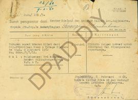 Surat dari Kantor Djalan – Djalan dan Gedung – Gedung DIY kepada Kepala Bagian Keuangan / Pembuku...