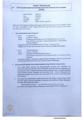 Surat Perjanjian Penyaluran Bantuan Rehabilitasi dan Rekonstruksi Rumah (SPPB),  Nama Kelompok Ga...