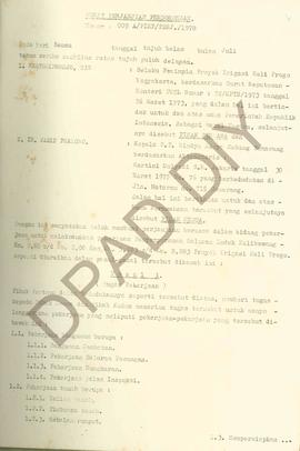 Surat perjanjian proyek irigasi Kali Progo Yogyakarta untuk pekerjaan penyempurnaan saluran induk...