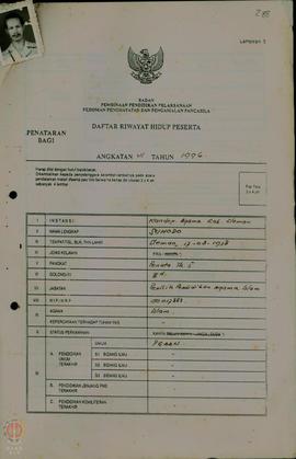 Kumpulan Daftar Riwayat Hidup Peserta Penataran Tahun 1996.