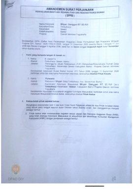 Amandemen Surat Perjanjian Penyaluran Bantuan Rehabilitasi dan Rekonstruksi Rumah (SPPB),  Nama K...