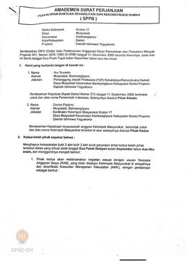 Amandemen Surat Perjanjian Penyaluran Bantuan Rehabilitasi dan Rekonstruksi Rumah (SPPB) Rusak Be...