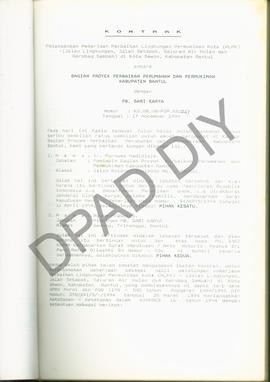 Kontrak Nomor: Ku.08.08.P2PKB/247 antara Bagian Proyek Perbaikan Perumahan dan Pemukiman Kabupate...