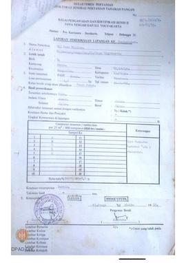 Laporan dari Balai Pengawasan dan Sertifikasi Benih II Jawa Tengah dan DIY  tentang hasil pemerik...