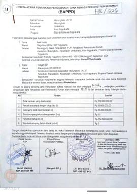 Berita Acara Penarikan / Penggunaan dana Rehab / Rekonstruksi Rumah ( BAPPD ) untuk Rumah Rusak B...