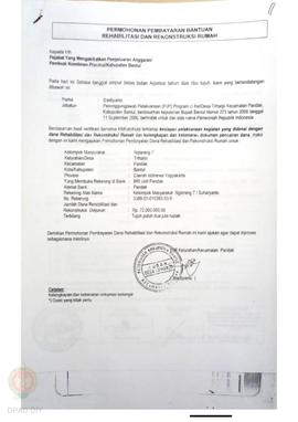 Permohonan Pembayaran Bantuan Rehabilitasi dan Rekonstruksi Rumah, Nama Kelompok Masyarakat Nglar...
