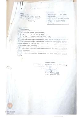 Surat permohonan izin untuk mendirikan sebuah Gedung Permanen Kantor Departemen Kesehatan Kabupat...