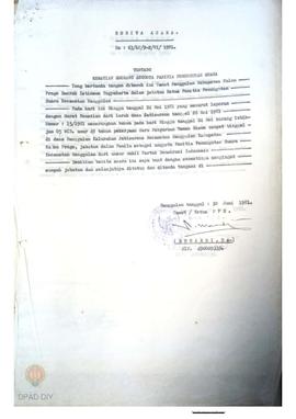Berita acara kematian No. 63/LC/9-2/VI/1981 a/n Sutrisno Hw sebagai anggota PPS Kec. Nanggulan wa...
