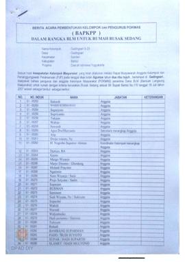 Surat Perjanjian Penyaluran Bantuan Rehabilitasi dan Rekonstruksi Rumah (SPPB),  Nama Kelompok Ga...