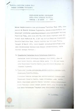 Pokok-pokok materi Penjelasan Ketua PPD I dalam acara televisi dari Panitia Pemilihan Daerah Ting...