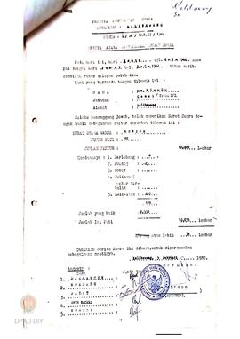 Berita acara pemeriksaan surat suara oleh PPS Kecamatan Kalibawang kepada Bapak Drs. Widodo selak...