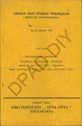 Uraian dan syarat pekerjaan untuk pelaksanaan pekerjaan penyelesaian pembangunan di Kompleks pema...