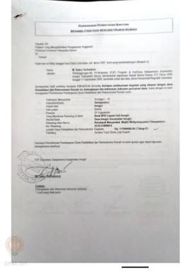 Permohonan Pembayaran Bantuan Rehabilitasi dan Rekonstruksi Rumah, Nama Kelompok Masyarakat Srung...