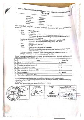 Berita Acara Penarikan/Penggunaan Dana Rehabilitasi/Rekonstruksi Rumah (BAPPD) Rusak Sedang, Nama...
