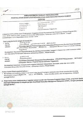 Amandemen Surat Perjanjian Penyaluran Bantuan Rehabilitasi dan Rekonstruksi Rumah (SPPB),  Nama K...