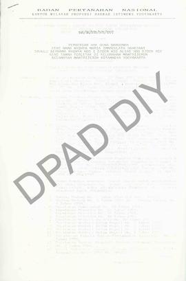 Surat Keputusan Kepala Kantor Wilayah Badan Pertanahan Nasional Provinsi DIY. No : 146 /SK / HGB ...