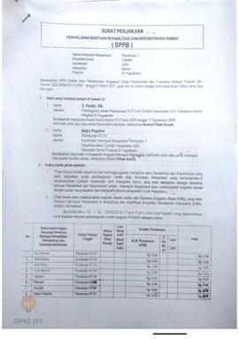 Surat Perjanjian Penyaluran Bantuan Rehabilitasi dan Rekonstruksi Rumah (SPPB),  Nama Kelompok Pl...