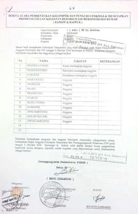 Berita Acara Pembentukan Kelompok dan Pengurus POKMAS & Penetapan prioritas usulan kegiatan R...