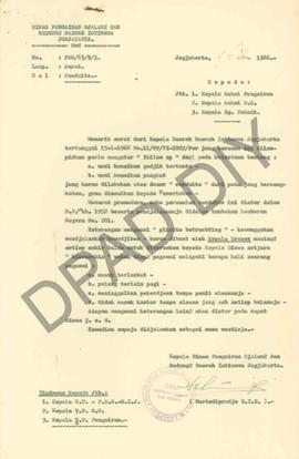 Surat dari Kepala Dinas Pengairan Jalan dan Gedung DIY perihal usulan kenaikan pangkat dengan ber...