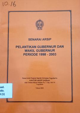 PELANTIKAN GUBERNUR DAN WAKIL GUBERNUR PERIODE 1998 - 2005