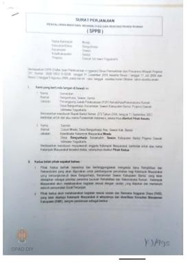 Surat Perjanjian Penyaluran Bantuan Rehabilitasi dan Rekonstruksi Rumah (SPPB),  Nama Kelompok Mr...