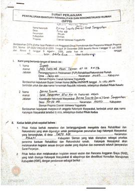 Surat Perjanjian Penyaluran Bantuan Rehabilitasi dan Rekonstruksi Rumah (SPPB),  Nama Kelompok Ca...