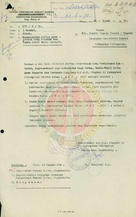 Pengiriman daftar penerimaan uang bulanan dan tanda bukti setoran DPRD Kab. Kulon Progo DIY.