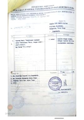 Laporan dari Balai Pengawasan dan Sertifikasi Benih II tentang hasil  pemeriksaan lapangan fase V...