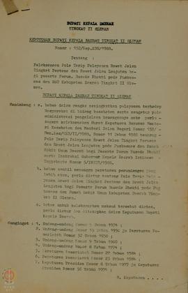 Surat Keputusan Bupati Kepala Daerah Tingkat II Sleman Nomor:  152/Kep.KDH/1988 tentang Pelaksana...