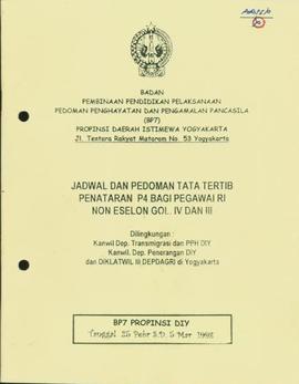 Jadwal dan Pedoman Tata Tertib Penataran  Pedoman Penghayatan dan Pengamalan Pancasila (P-4) bagi...