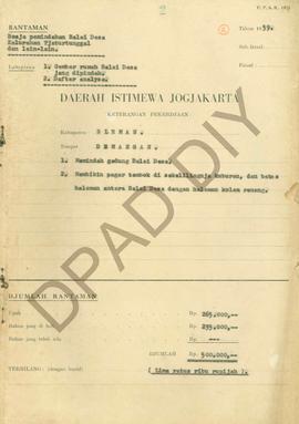 Rantaman biaya pemindahan balai desa, Kalurahan Tjatur tunggal  Lampiran  1. Gambar rumah balai d...