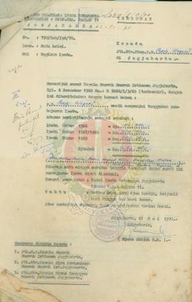 Tagihan Ipeda Komando Pelaksana Ipeda Kotamdya Yogyakarta.