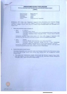 Amandemen Surat Perjanjian Penyaluran Bantuan Rehabilitasi dan Rekonstruksi Rumah (SPPB),  Nama K...