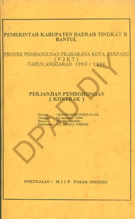 Surat dari Pemda Tingkat II Bantul tentang Perjanjian pemborongan proyek pembangunan prasarana ko...