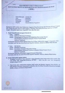 Amandemen Surat Perjanjian Penyaluran Bantuan Rehabilitasi dan Rekonstruksi Rumah (SPPB),  Nama K...