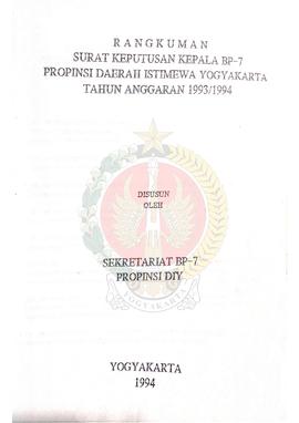 Bendel Surat Keputusan Penyelenggaraan Penataran P-4 Pola 45 Jam Terpadu Bagi Mahasiswa Baru, Sur...